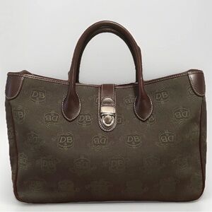 Dooney & Bourke Green Donegal Tote Bag with Crossbody Strap-Authenticated